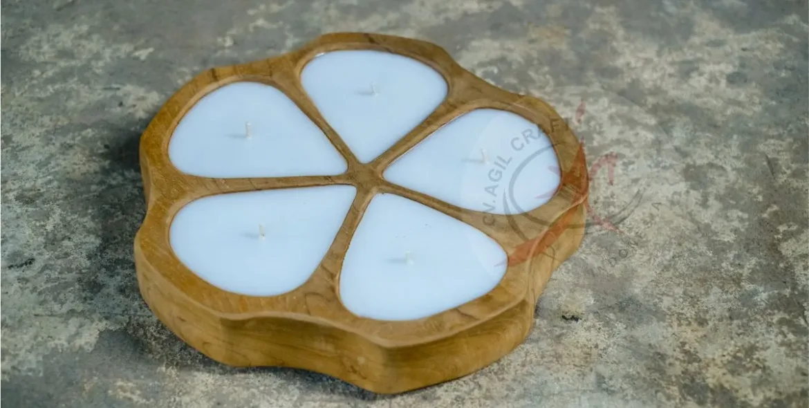 Candle Teak Flower