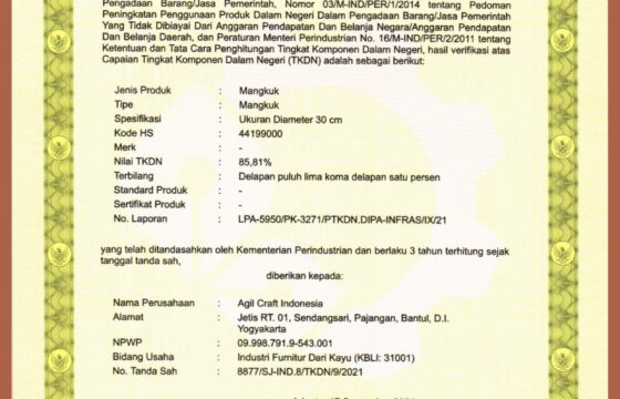 Our Products Registered with the Ministry of Industry’s TKDN (Domestic Component Level) Certification