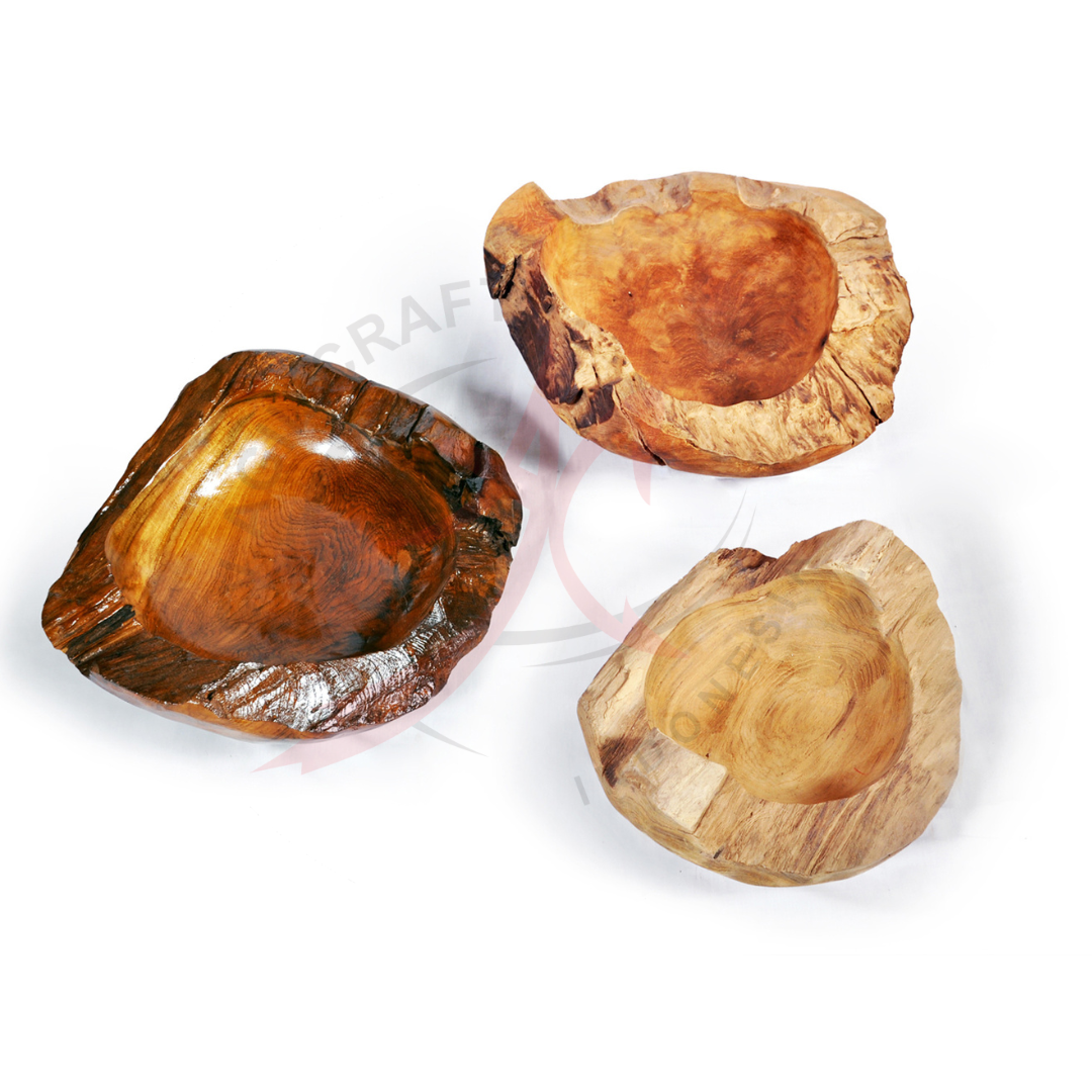 The Artistry of Teak Root Wooden Bowls