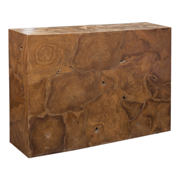 Teak Slice Console Table
