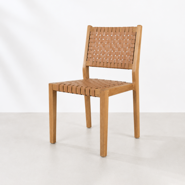 Yoga Stacking Dining Chair | Leather Camel